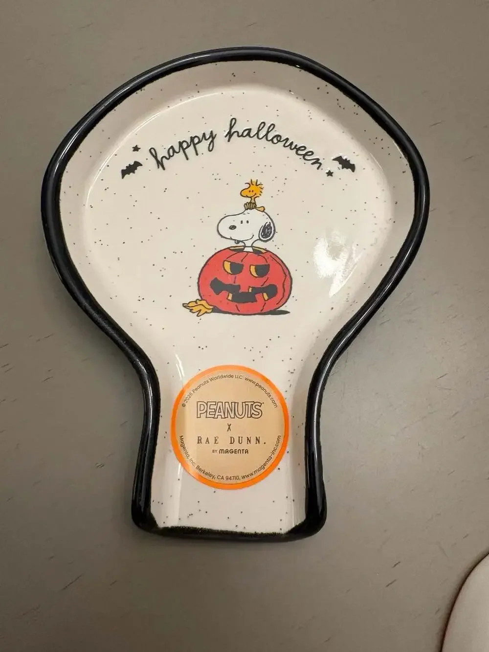 Rae Dunn Peanuts Happy Halloween Snoopy and Pumpkin Spoon Rest
